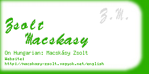 zsolt macskasy business card